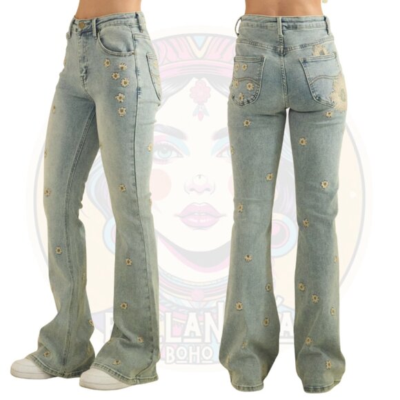 Oli & Hali Light Blue Flare Jeans - Picture 2 of 2